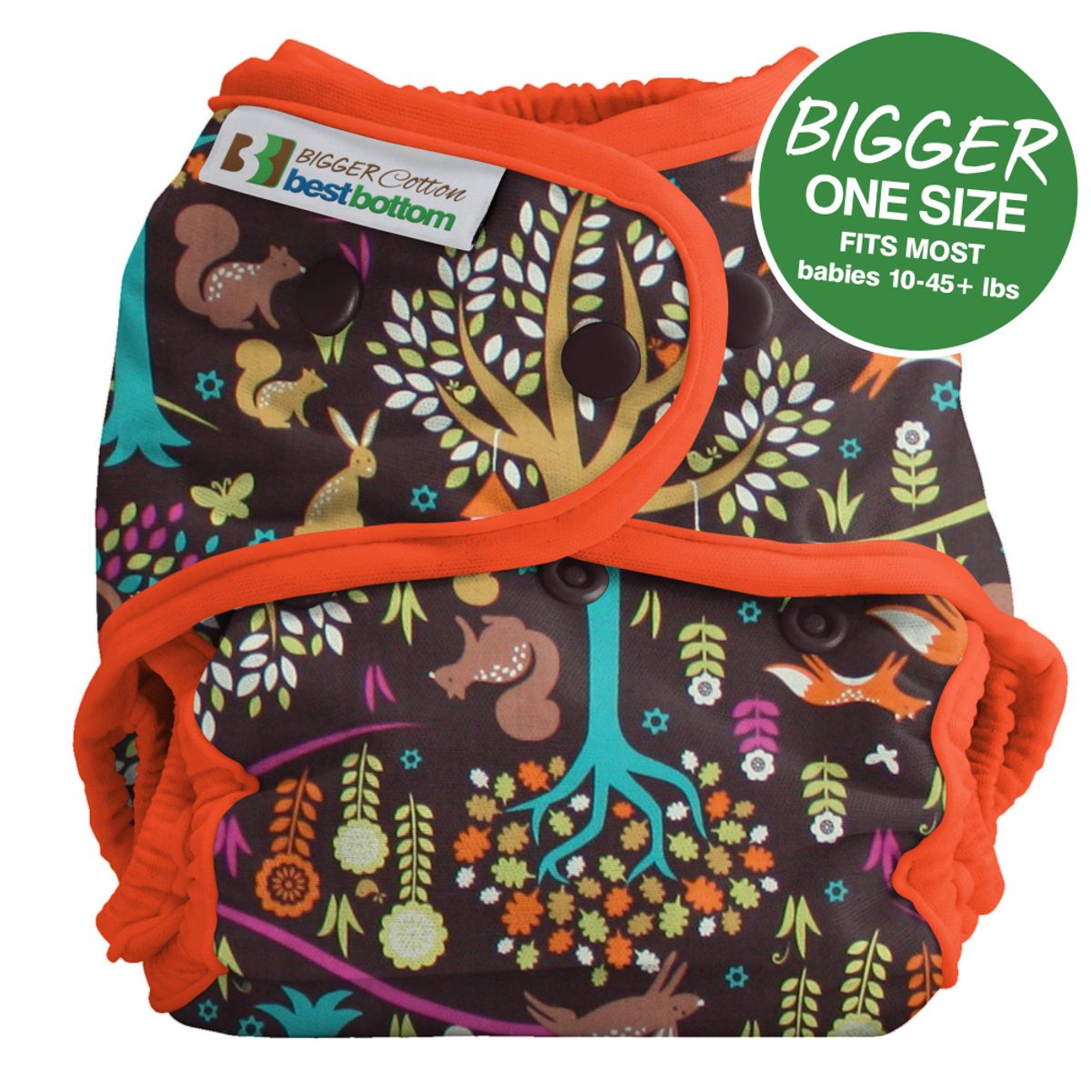 BIGGER Best Bottom AI2 + 3 indlæg - jewel wood cotton - vælg indlæg Bambus MEDIUM