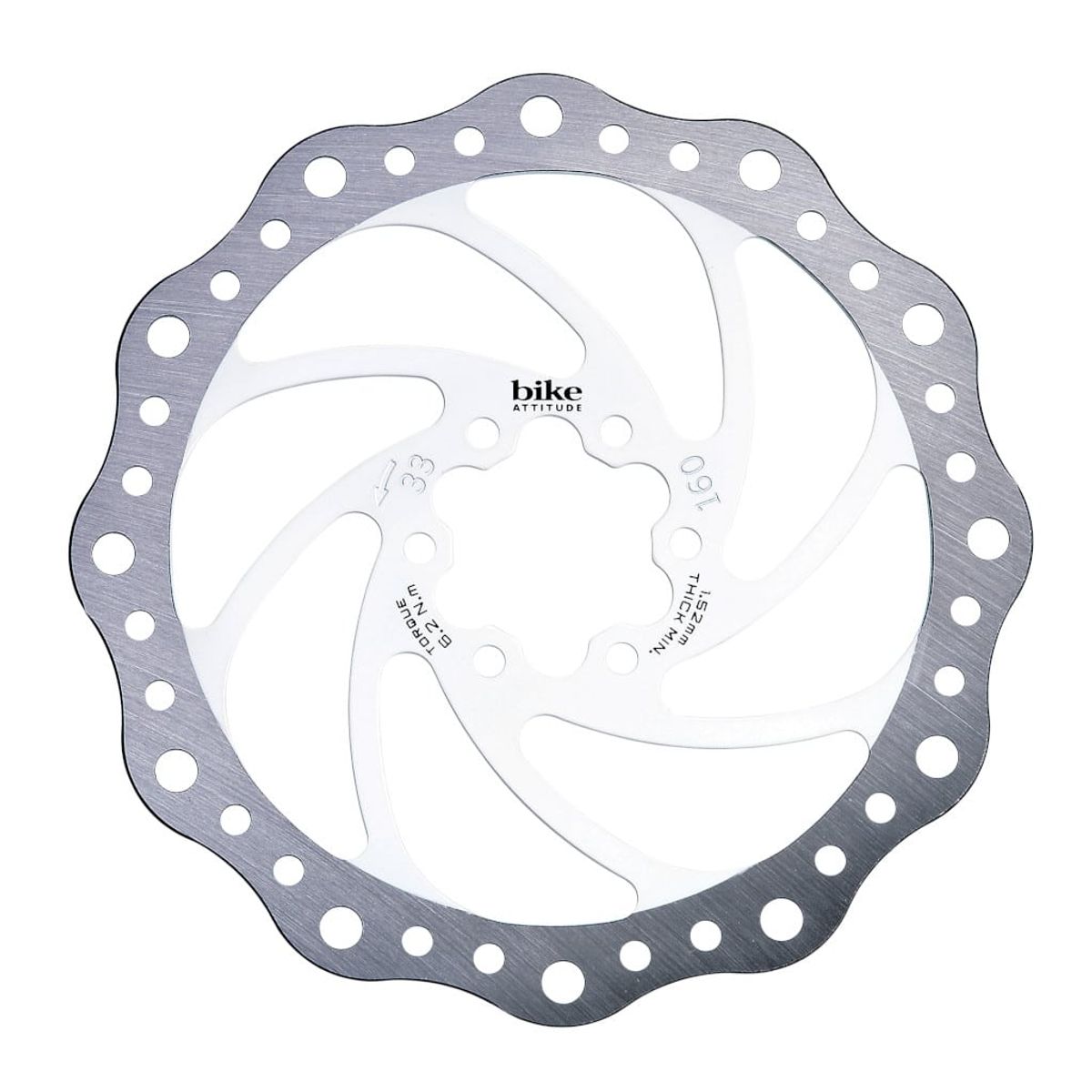 Bike Attitude 160mm 6 Bolt Bremseskive