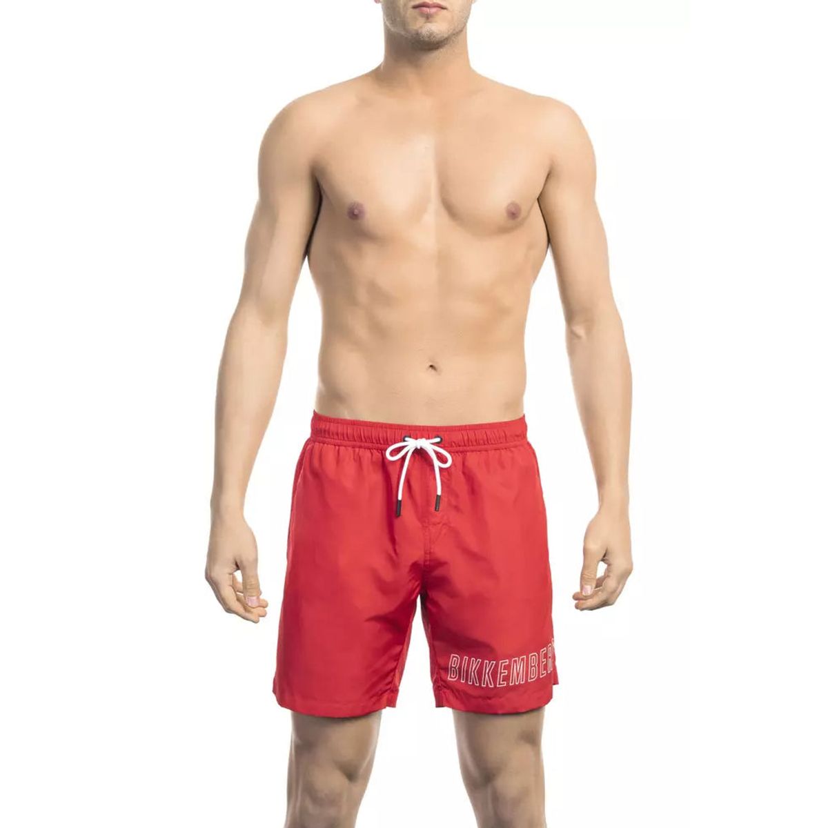 Bikkembergs Chic Red Swim Shorts with Print Detail