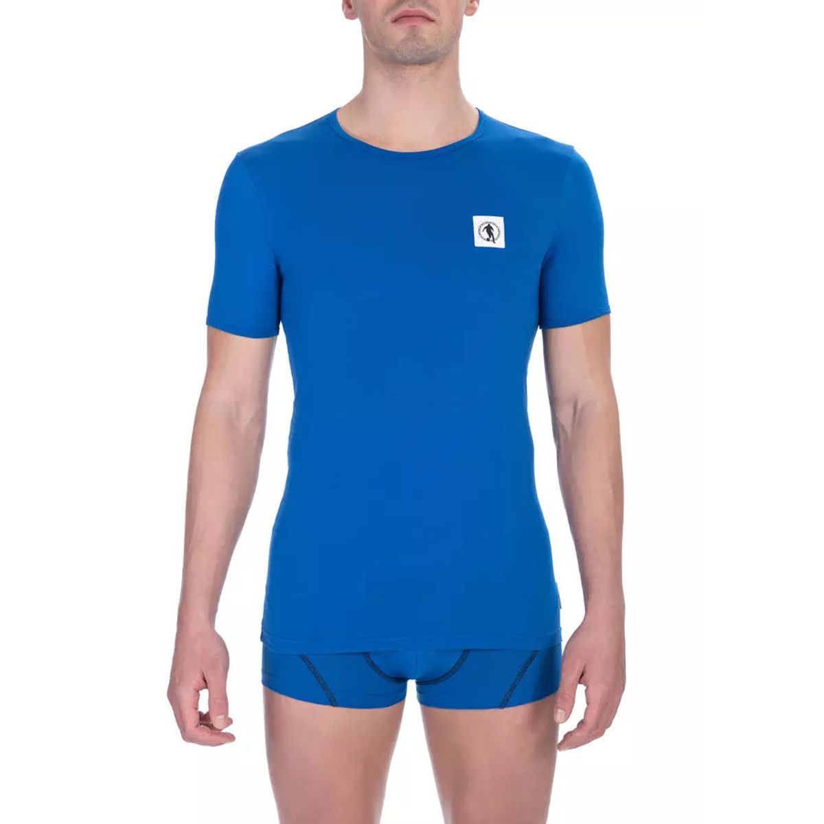 Bikkembergs Sleek Blue Crew Neck Cotton Tee