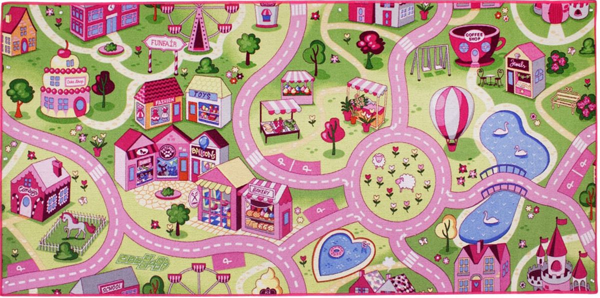 Bil Legetæppe Sweet Town 95 x 200 cm