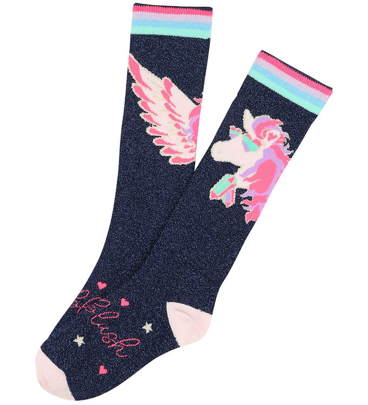 Billieblush Strømper - High Socks - Navy/Glitter