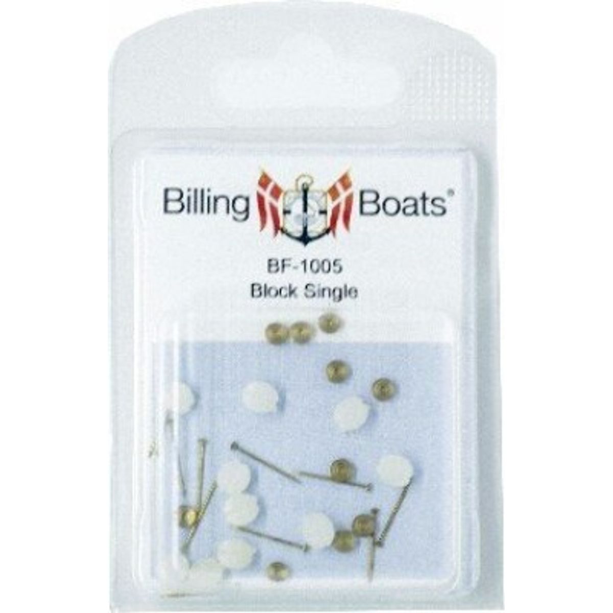 Billing Boats Fittings - Blokke - Enkelt - 7 Mm - 10 Stk