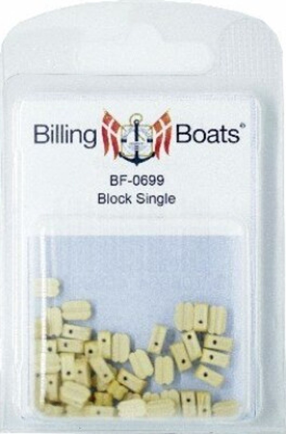 Billing Boats Fittings - Blokke - Enkelt - 7 Mm - 50 Stk