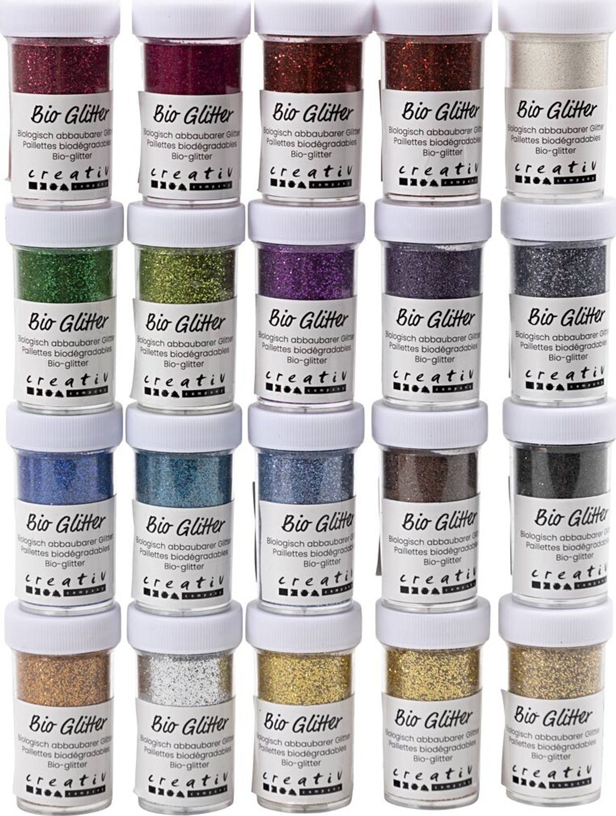 Bio-glitter - Forskellige Farver - 20x27 Ml