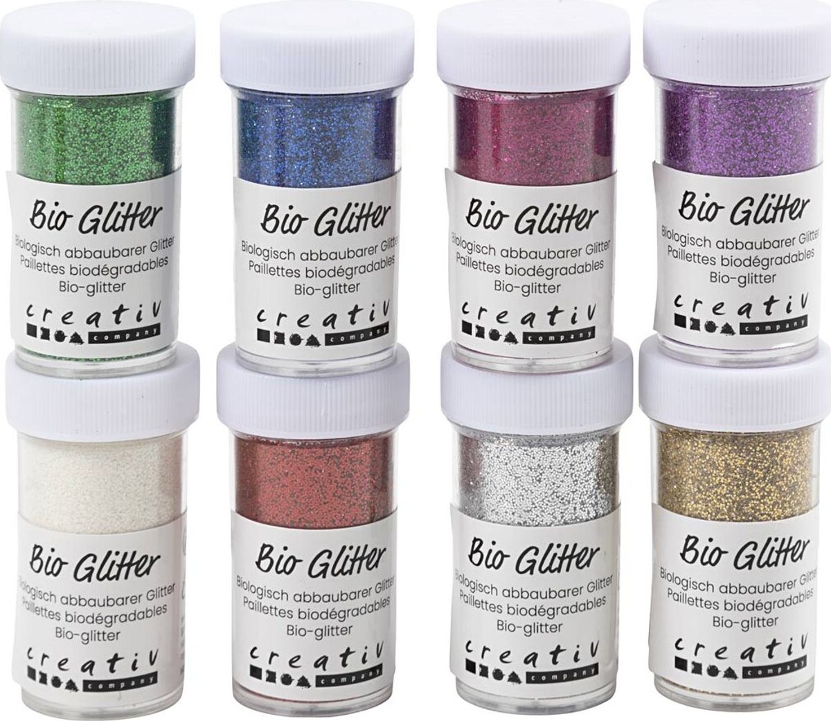 Bio-glitter - Forskellige Farver - 8x27 Ml