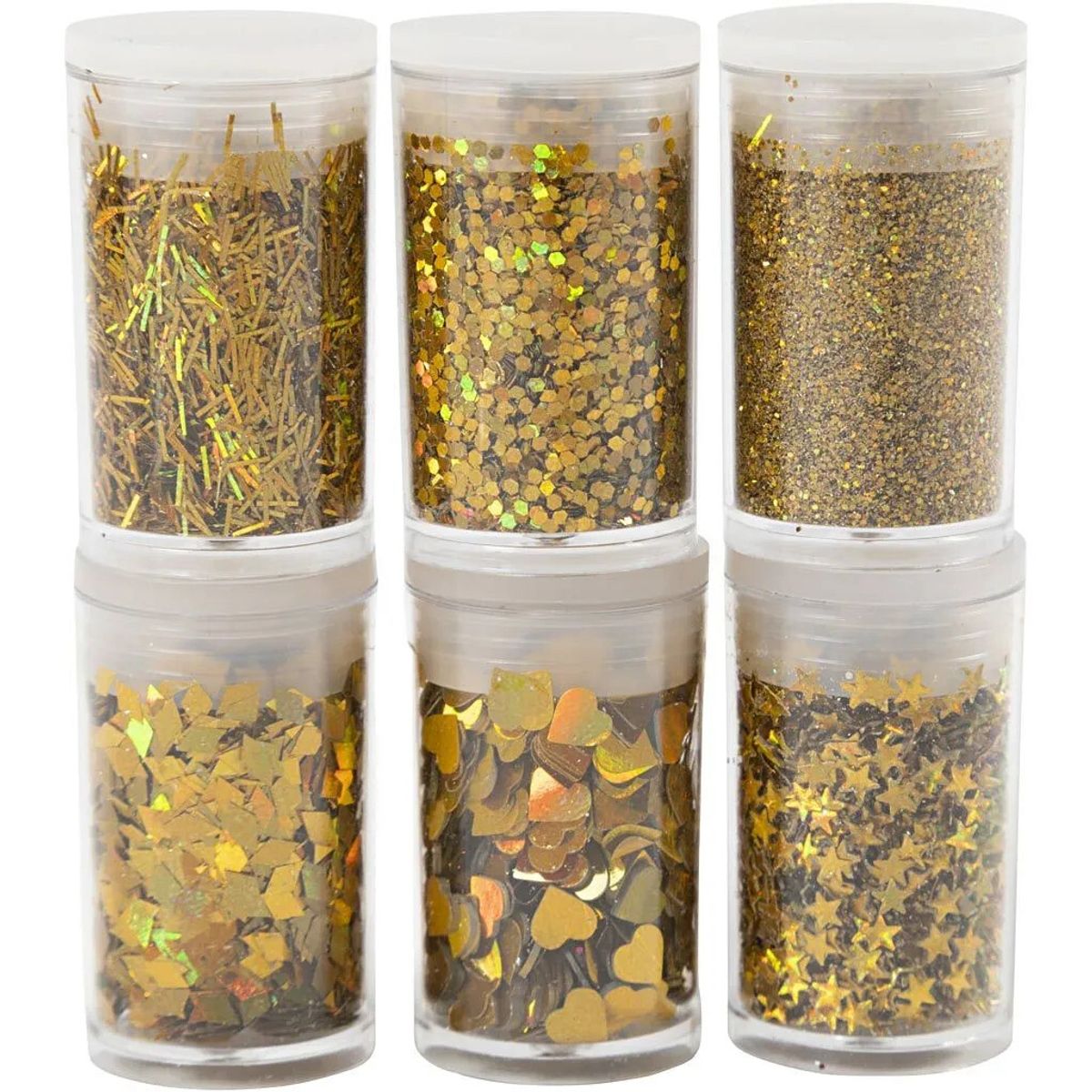 Bio Glitter & Pailletter, guld, 6x5 g/ 1 pk.