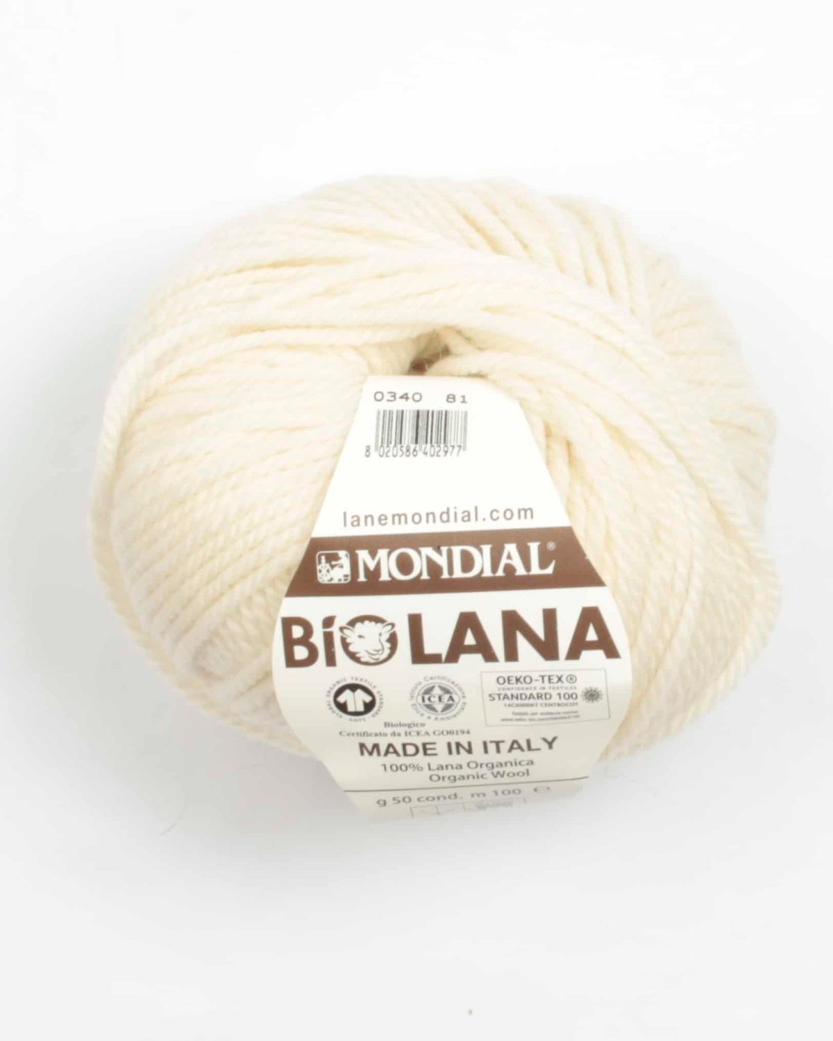 Bio Lana fra Mondial i mange farver - Gots certificeret - 0340 Offwhite - 100% Uld