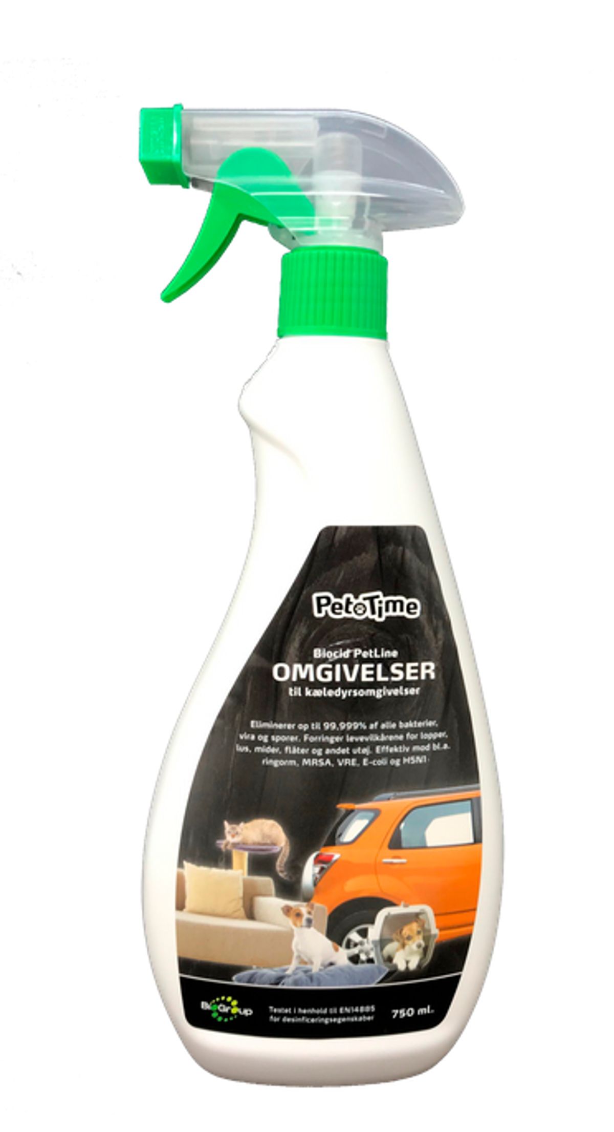 Biocid petline Omgivelser desinficeringsmiddel spray 750 ml. 10 % blanding. effektiv behandling mod vira og bakterier