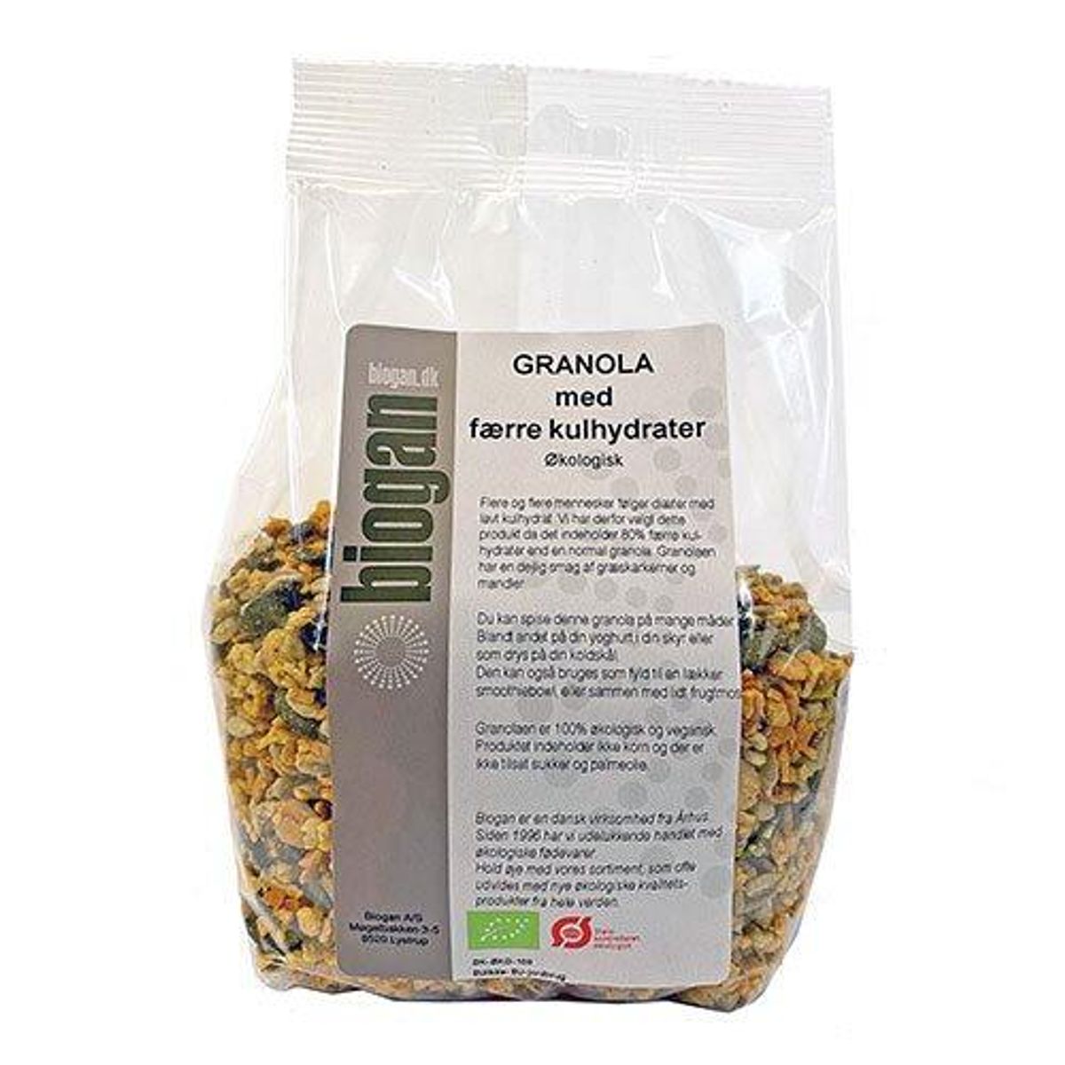 Biogan Granola med færre kulhydrater Ø, 400g