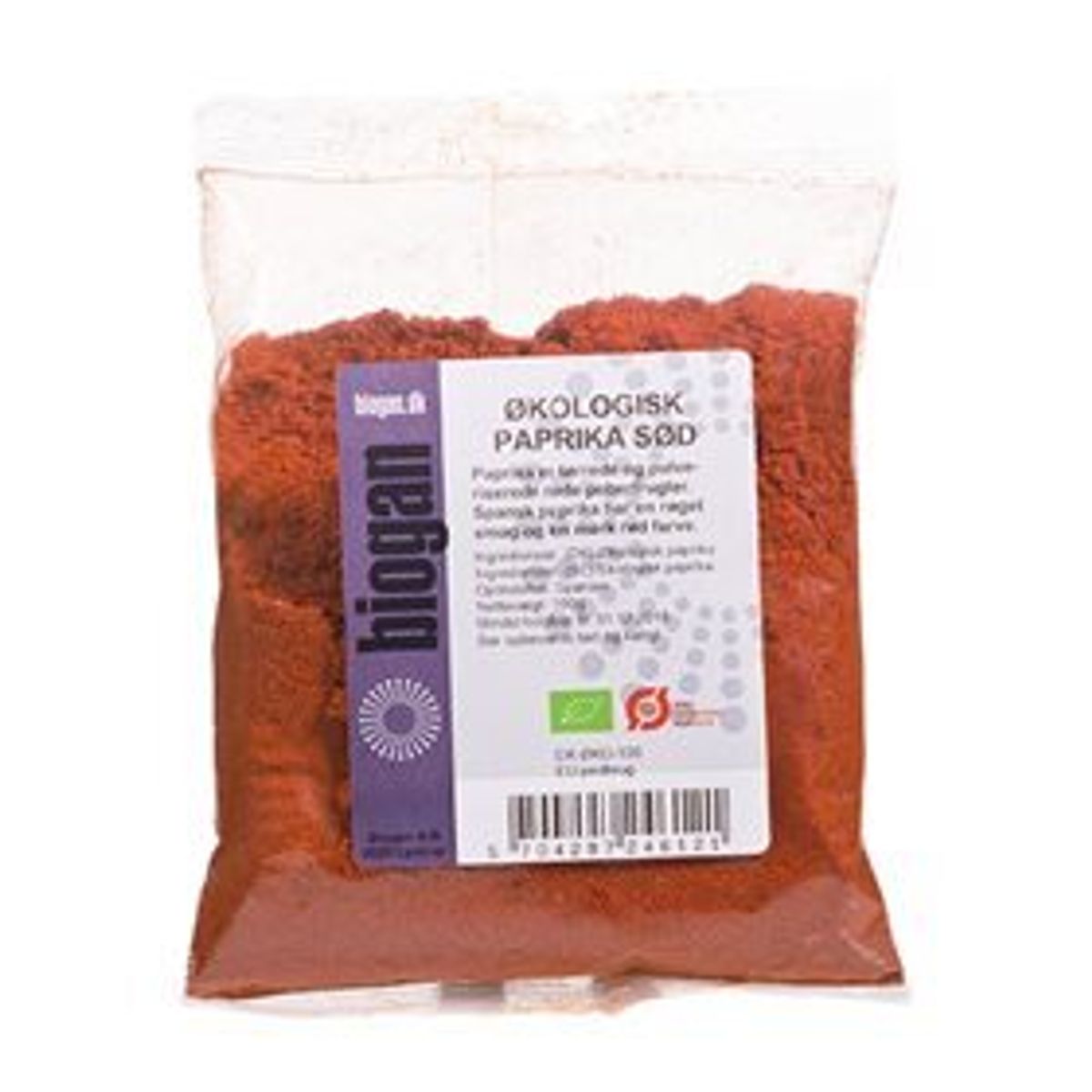 Biogan Paprika sød Ø, 100g.