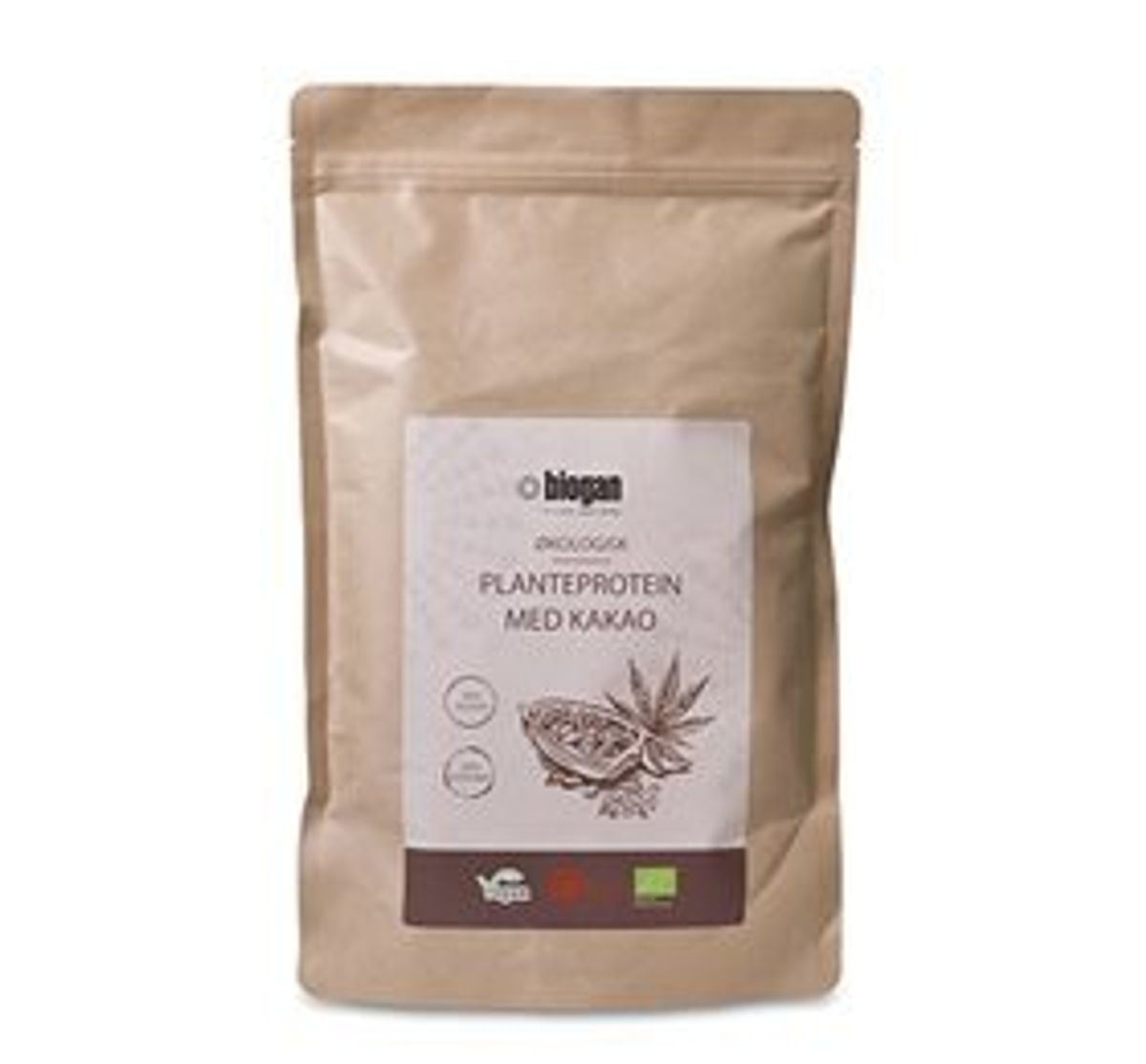 Biogan Planteprotein m. kakao vegansk Ø, 450g.