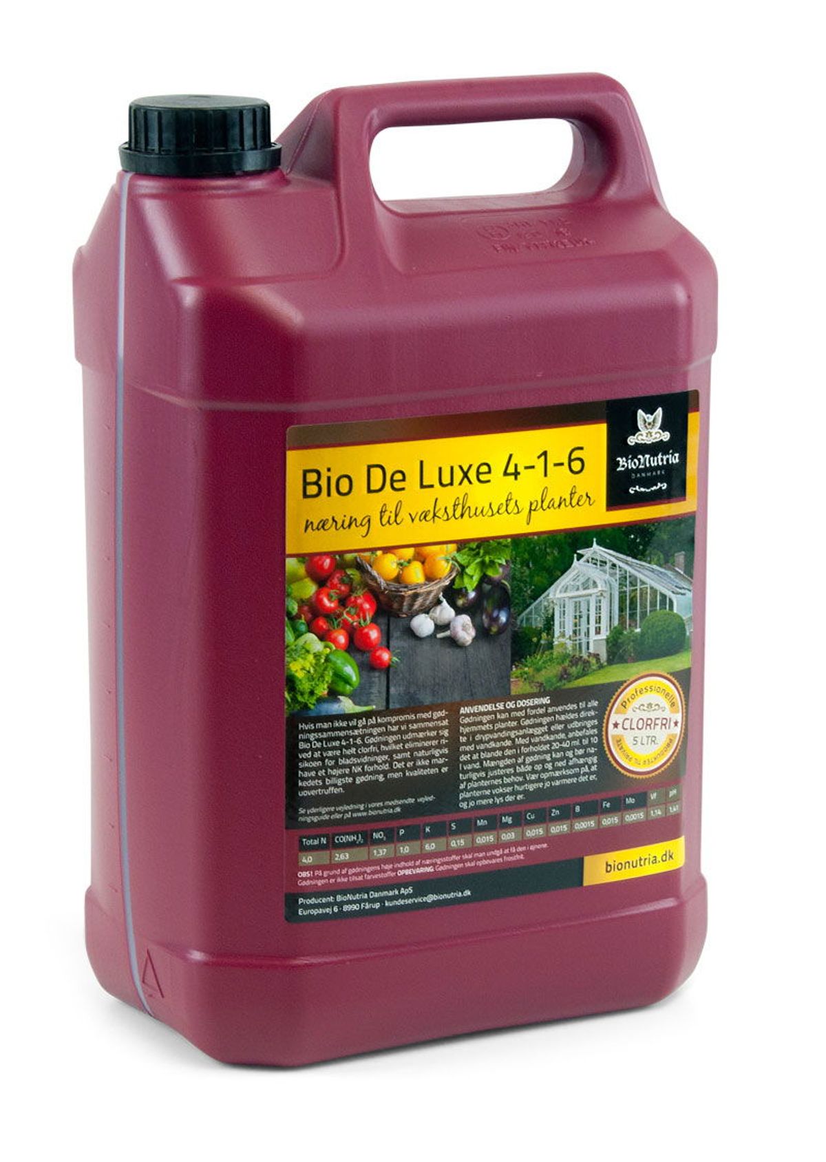 BioNutria Bio De Luxe, Væksthus gødning - 5 liter