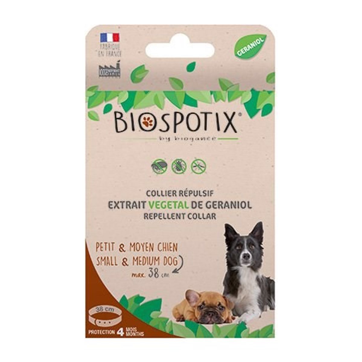 Biospotix loppehalsbånd hund, small