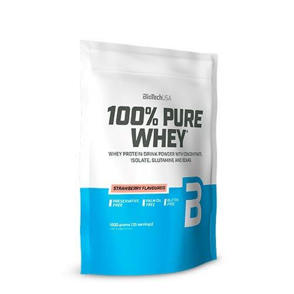 BioTech 100% Pure Whey Protein pulver Strawberry, 454g