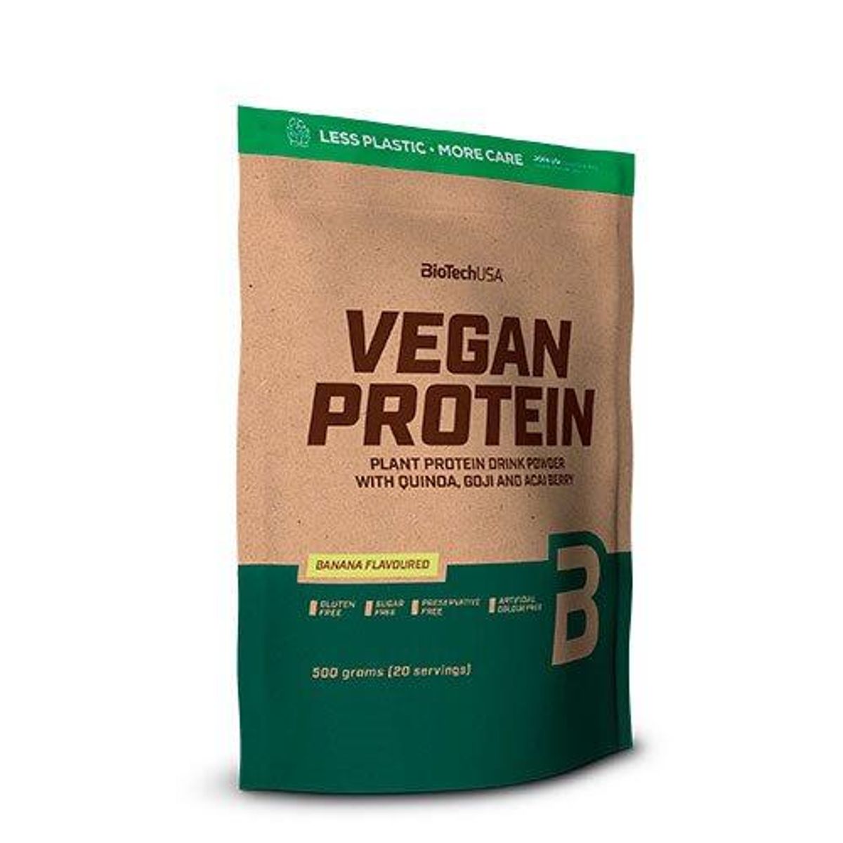 BioTech Vegan Protein pulver m. banan smag, 500g