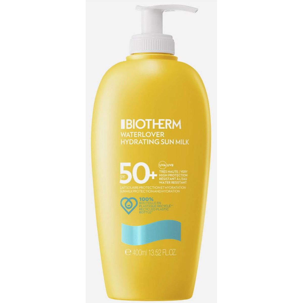 Biotherm waterlover hydrating sun milk SPF50+ sun milk protection and hydration 400ml