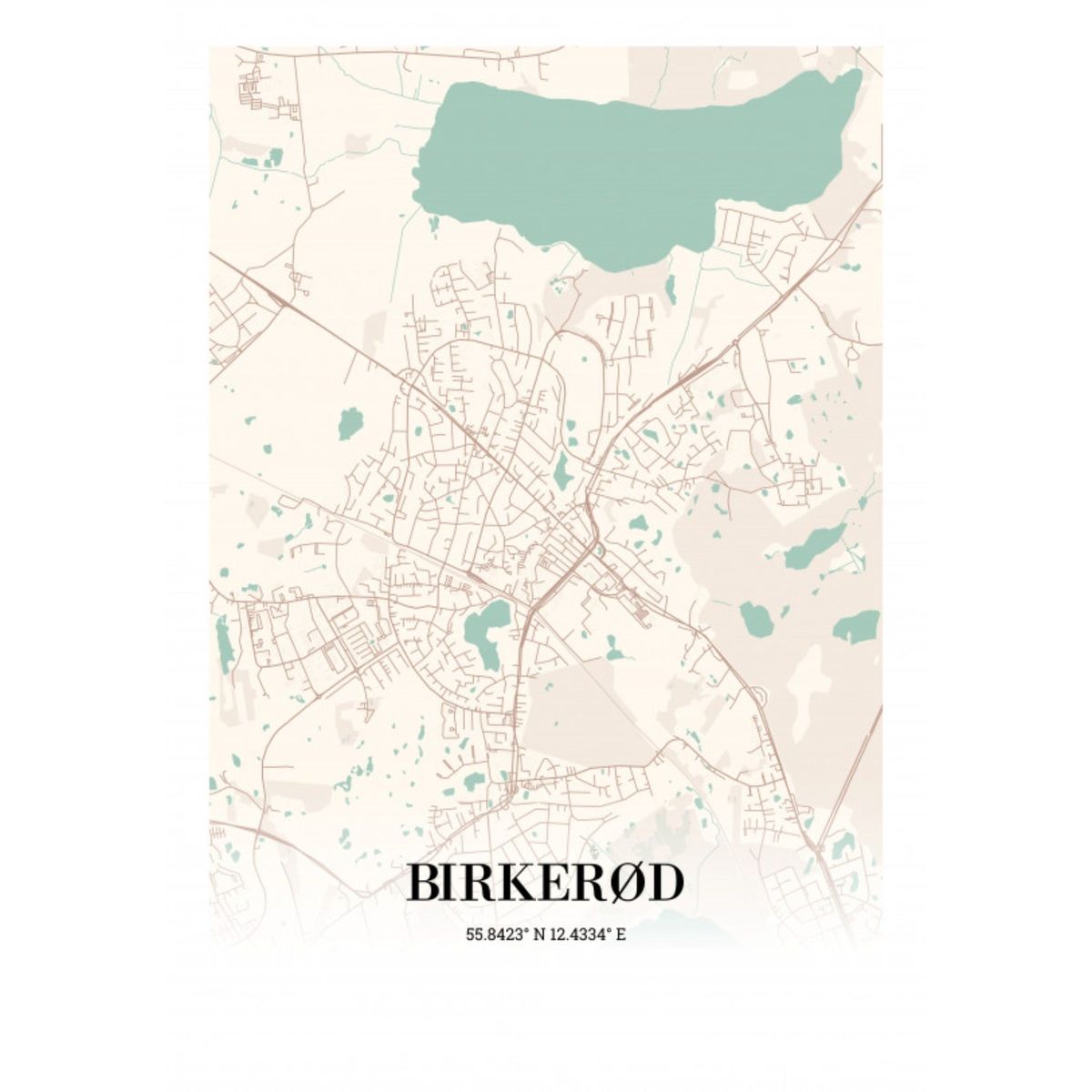 Birkerød byplakat 21x30cm (A4)