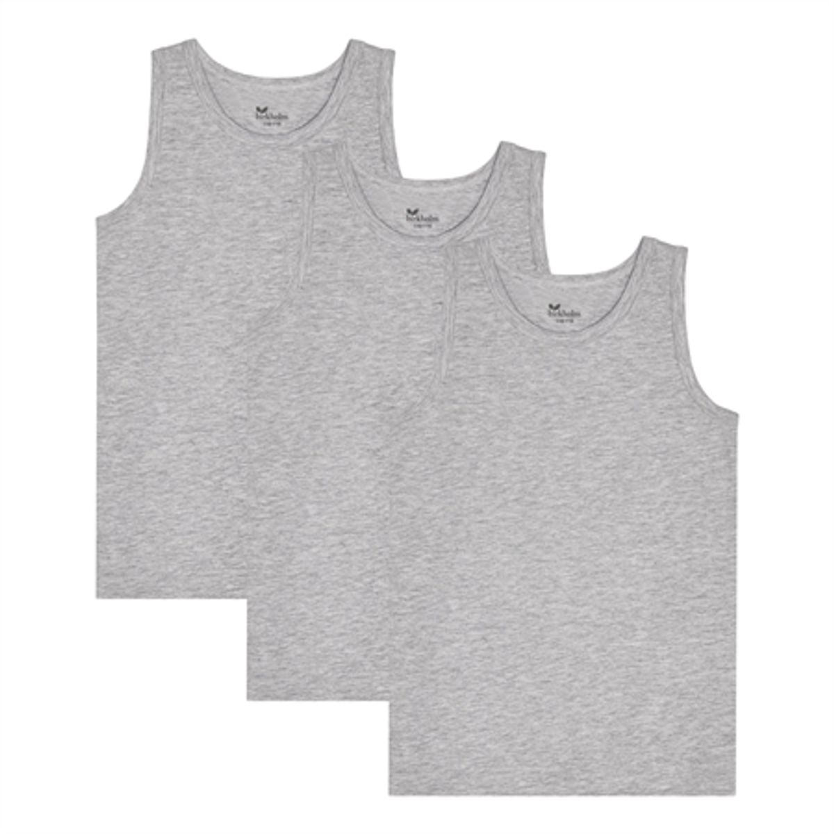 BIRKHOLM 3-Pak Tanktops Meleret Grå