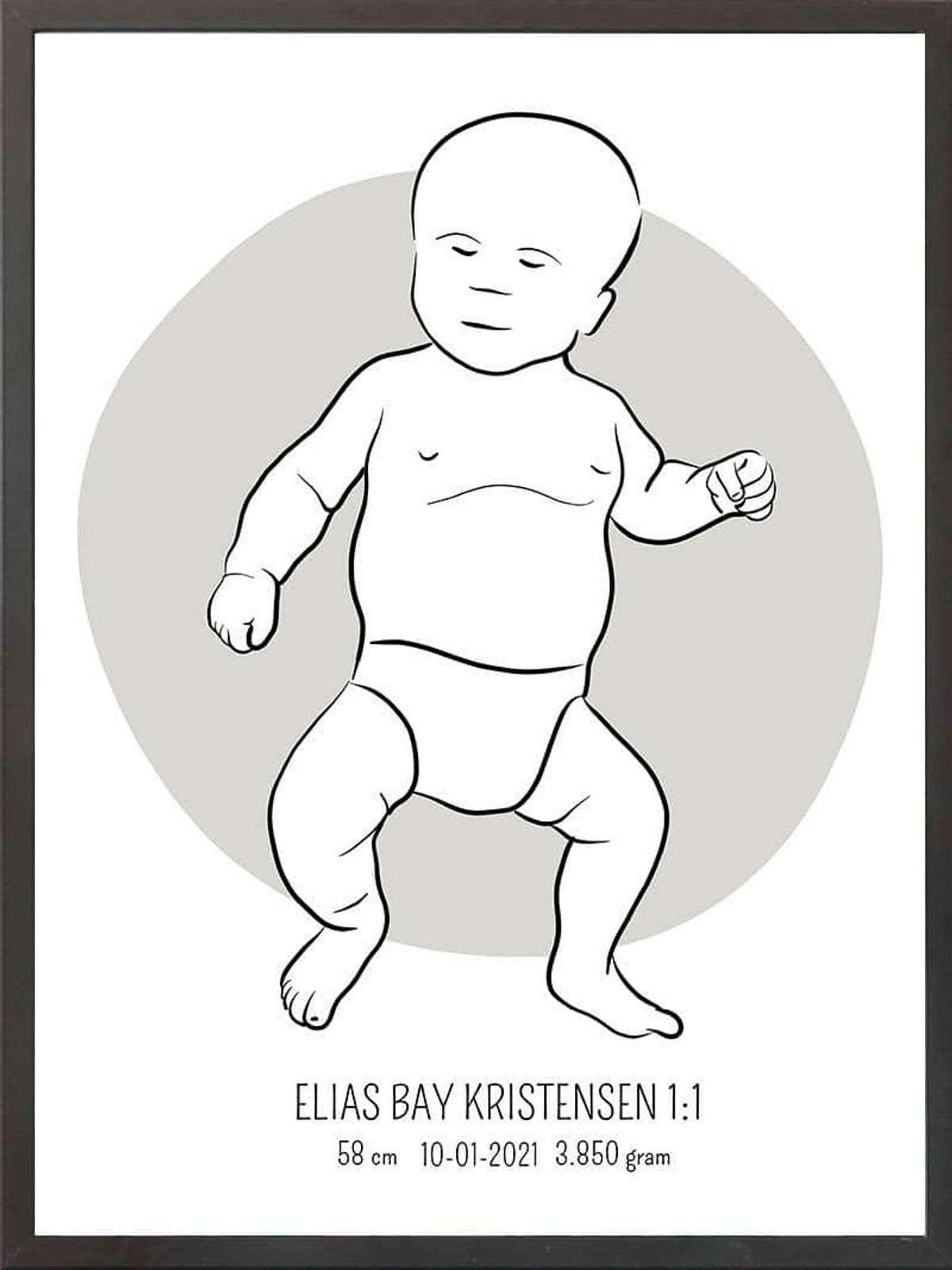 Birth poster / fødselsplakat 1:1 - Tumling blå