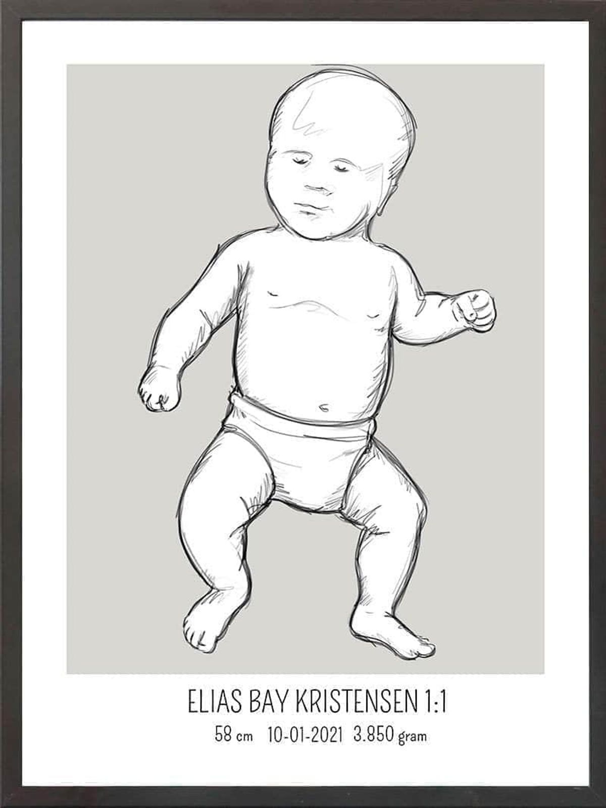 Birth poster / fødselsplakat 1:1 - Tumling blå