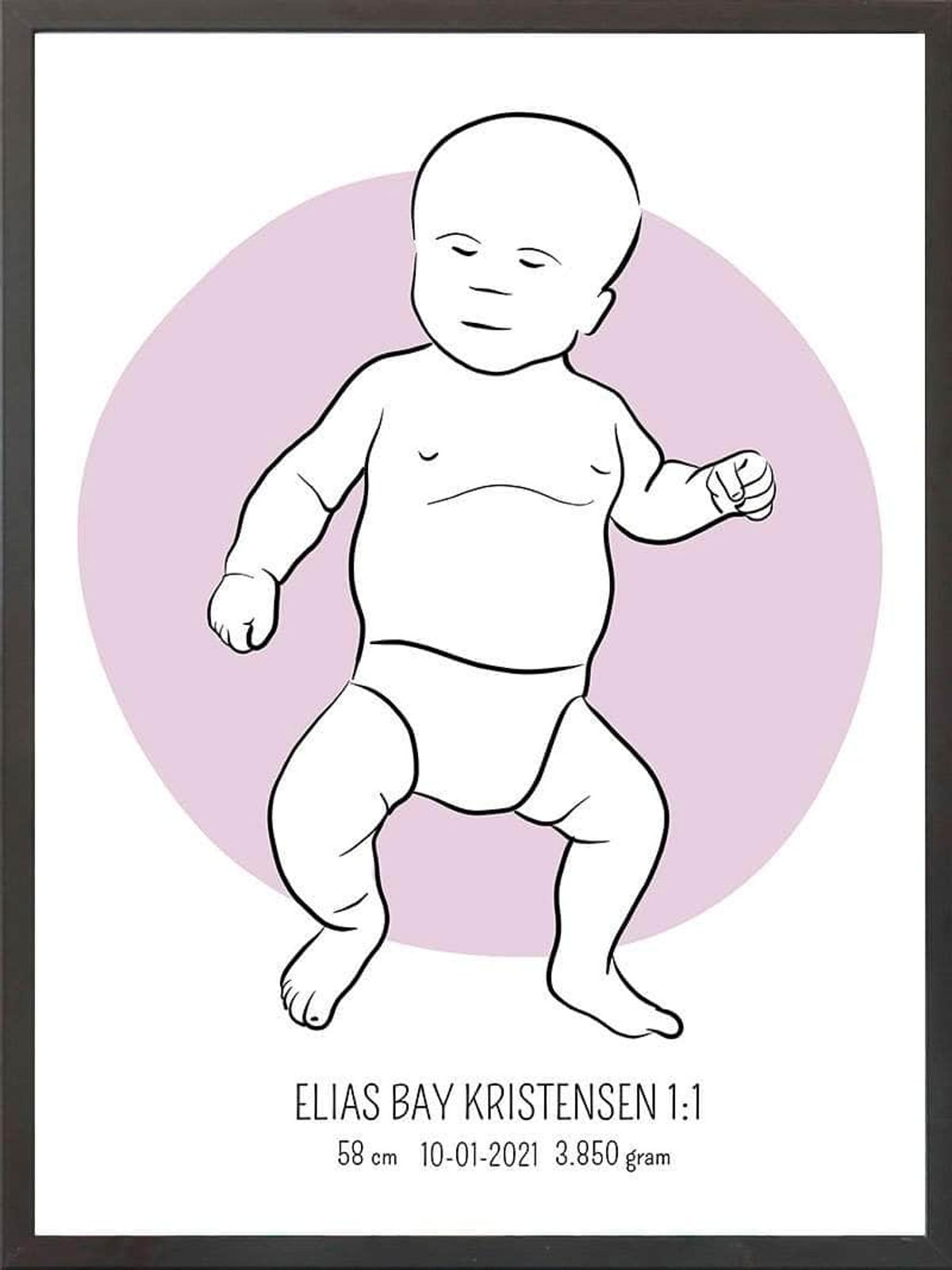 Birth poster / fødselsplakat 1:1 - Tumling blå