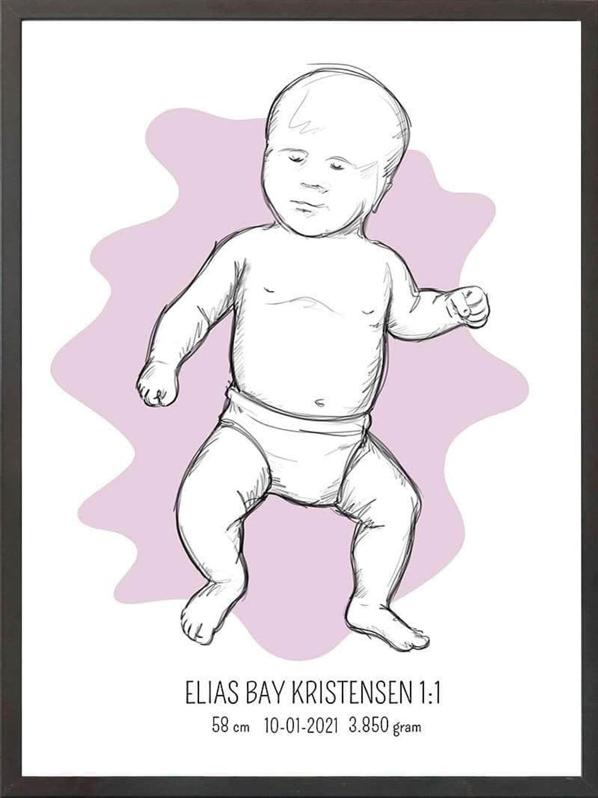 Birth poster / fødselsplakat 1:1 - Tumling blå