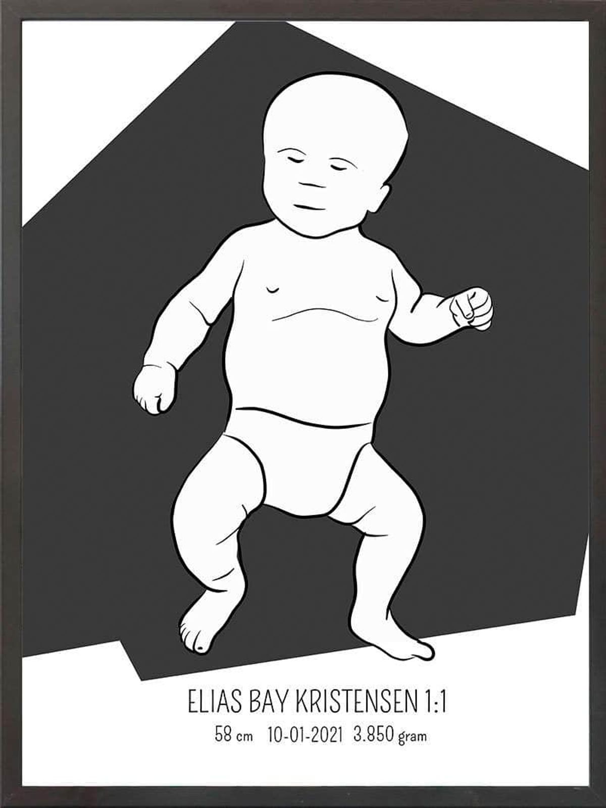 Birth poster / fødselsplakat 1:1 - Tumling blå