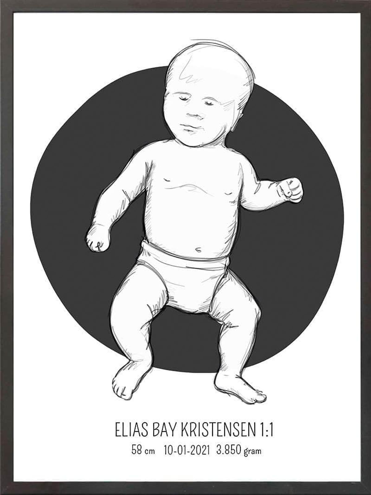 Birth poster / fødselsplakat 1:1 - Tumling blå