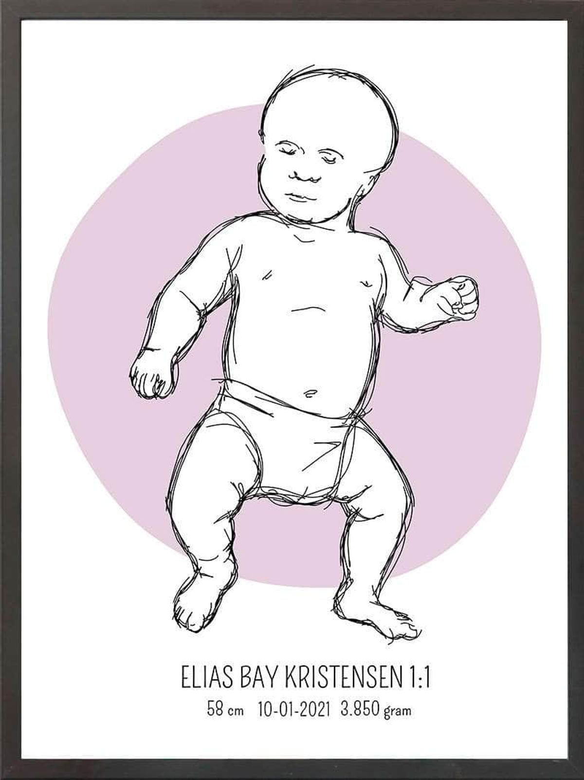 Birth poster / fødselsplakat 1:1 - Tumling blå