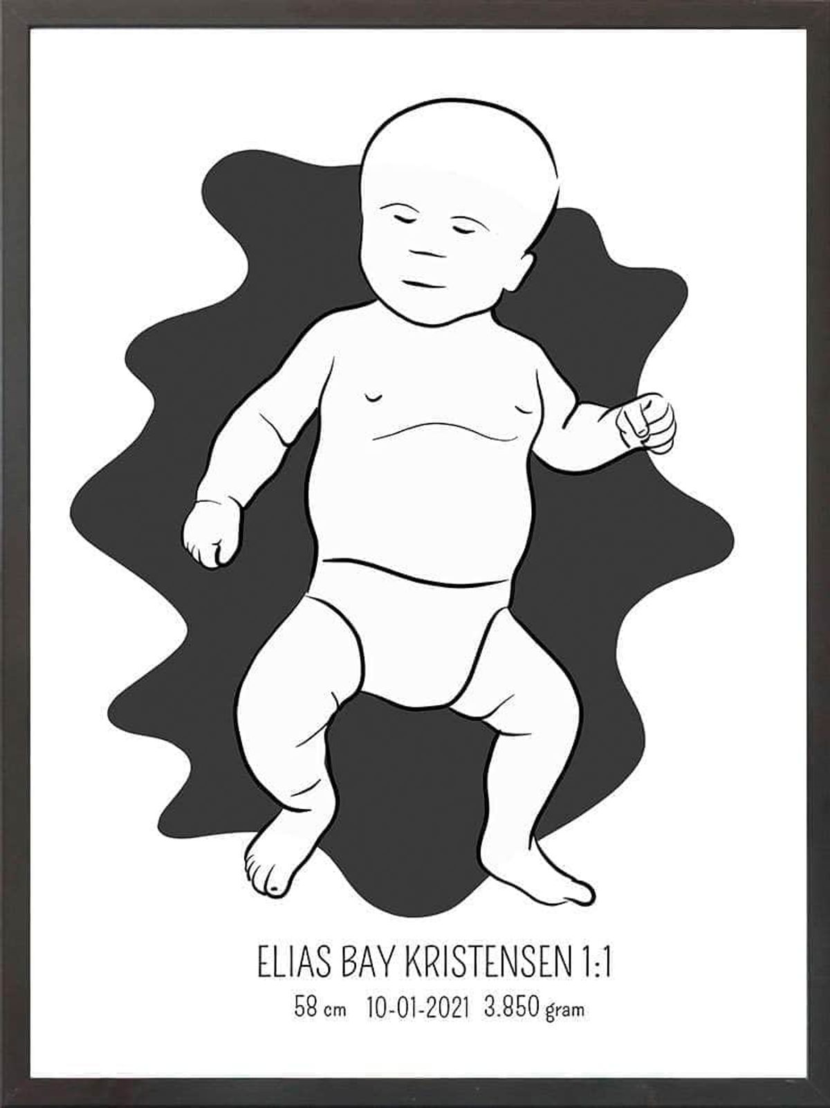 Birth poster / fødselsplakat 1:1 - Tumling lyserød