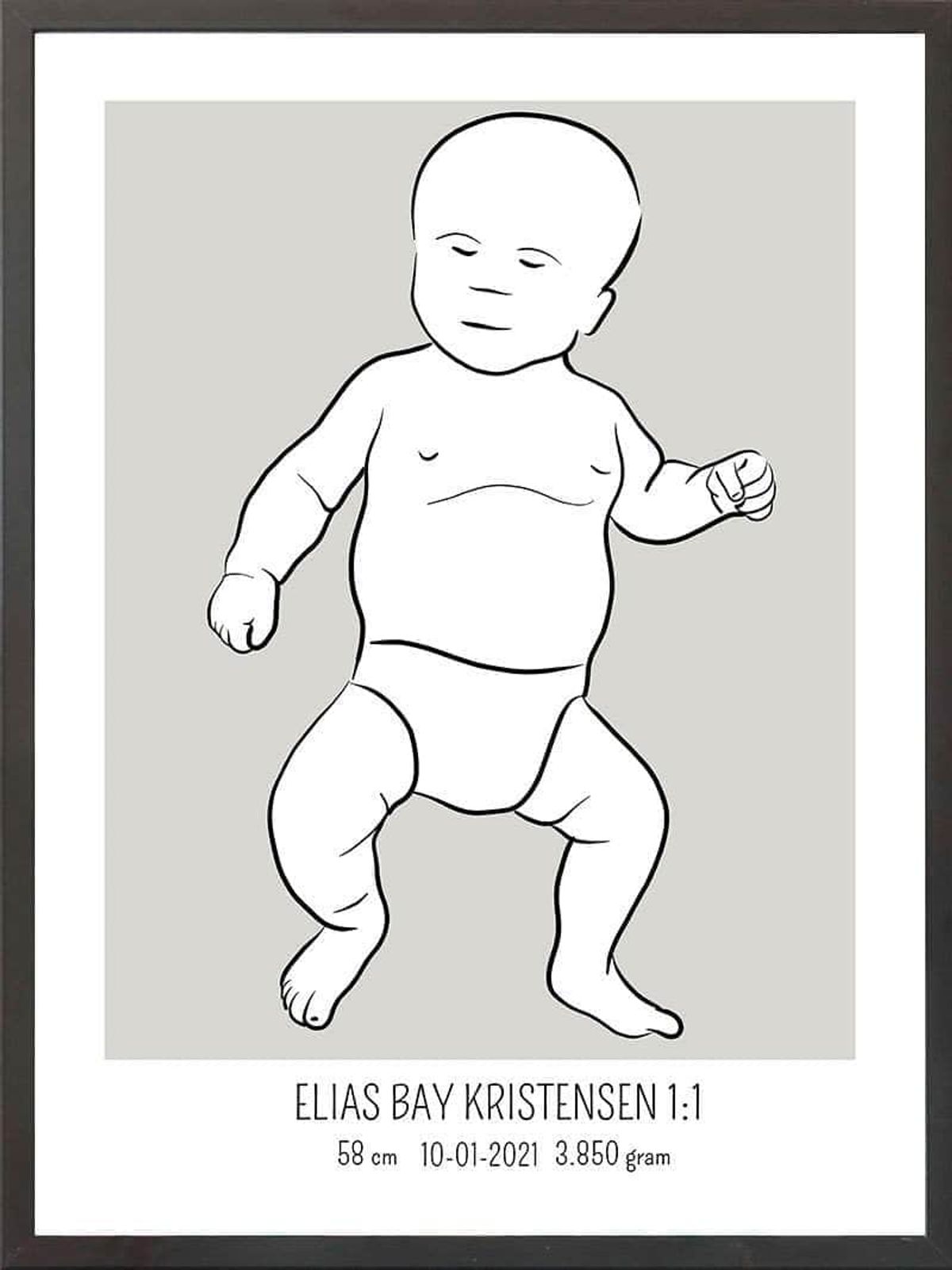 Birth poster / fødselsplakat 1:1 - Tumling lyserød