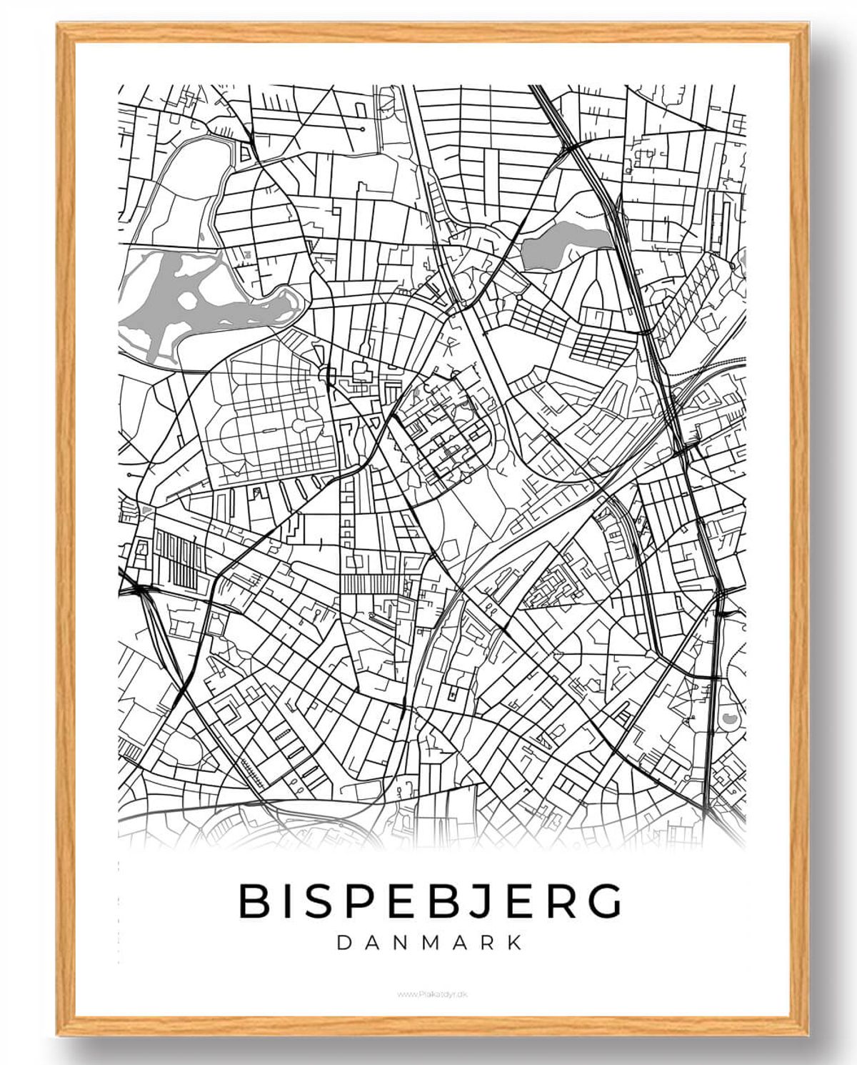 Bispebjerg by plakat - hvid (Størrelse: L - 50x70cm (B2))