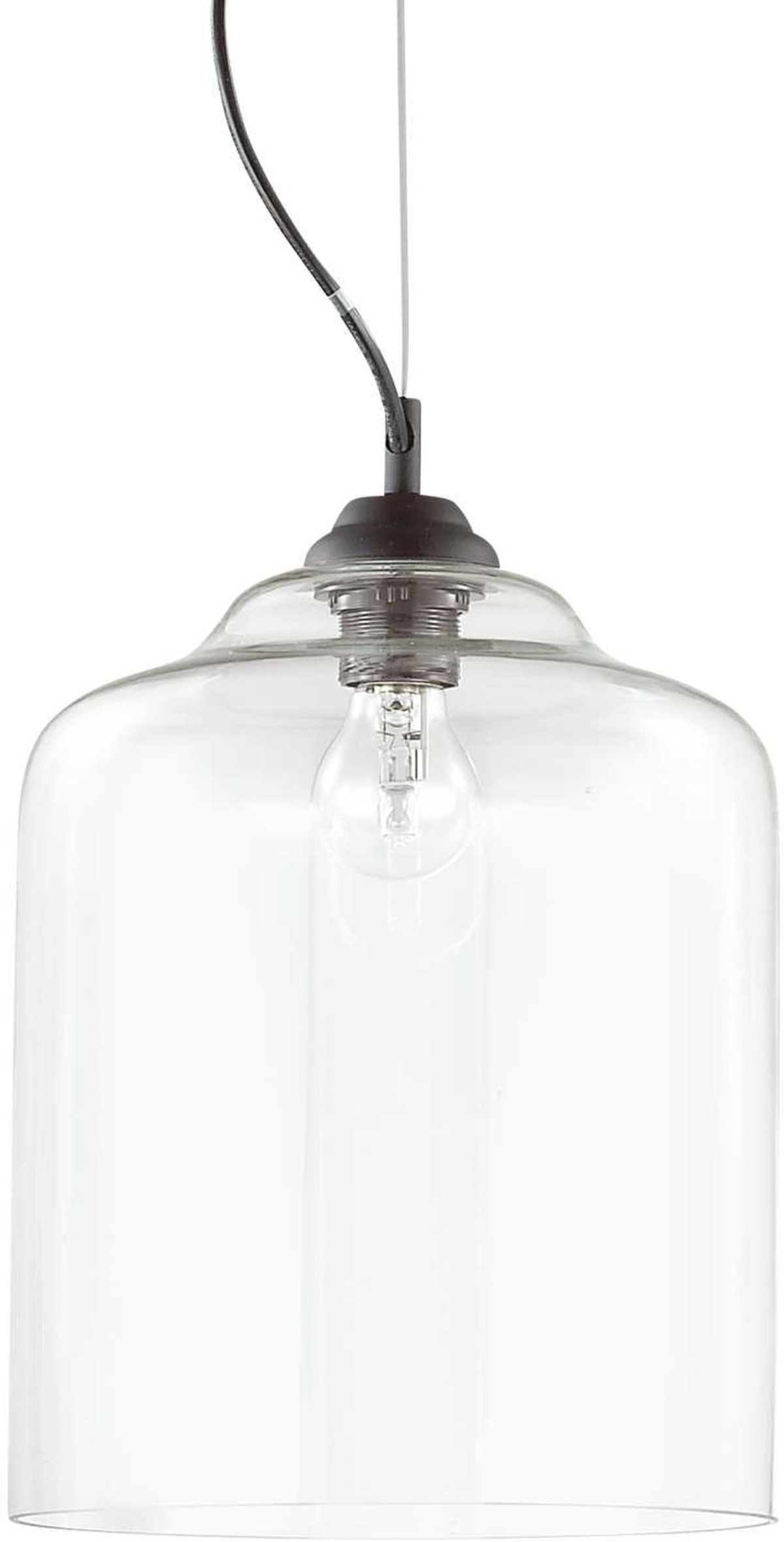 Bistro´, Pendel lampe, E27 max 1 x 60W, E27, gennemsigtig/sort, metal, glas, Ø240xHmin400/max2490mm