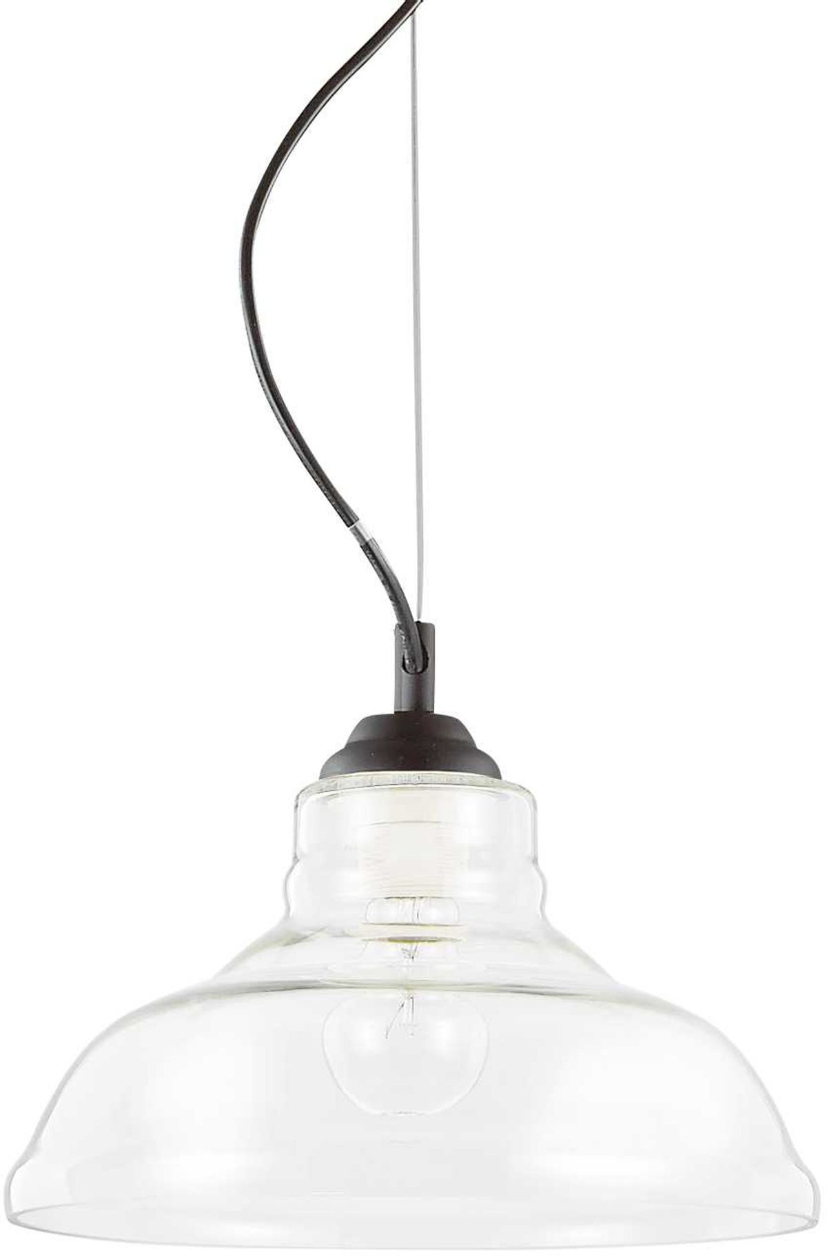 Bistro´, Pendel lampe, E27 max 1 x 60W, E27, gennemsigtig/sort, metal, glas, Ø280xHmin210/max2300mm