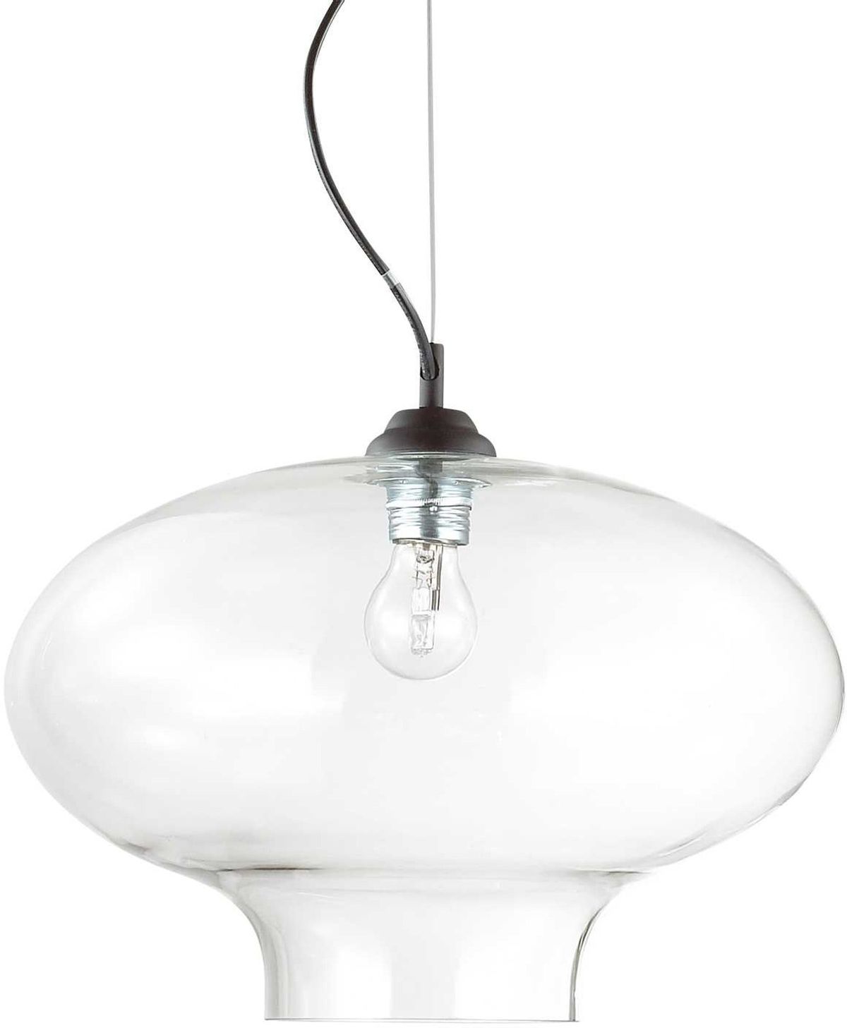 Bistro´, Pendel lampe, E27 max 1 x 60W, E27, gennemsigtig/sort, metal, glas, Ø400xHmin355/max2445mm