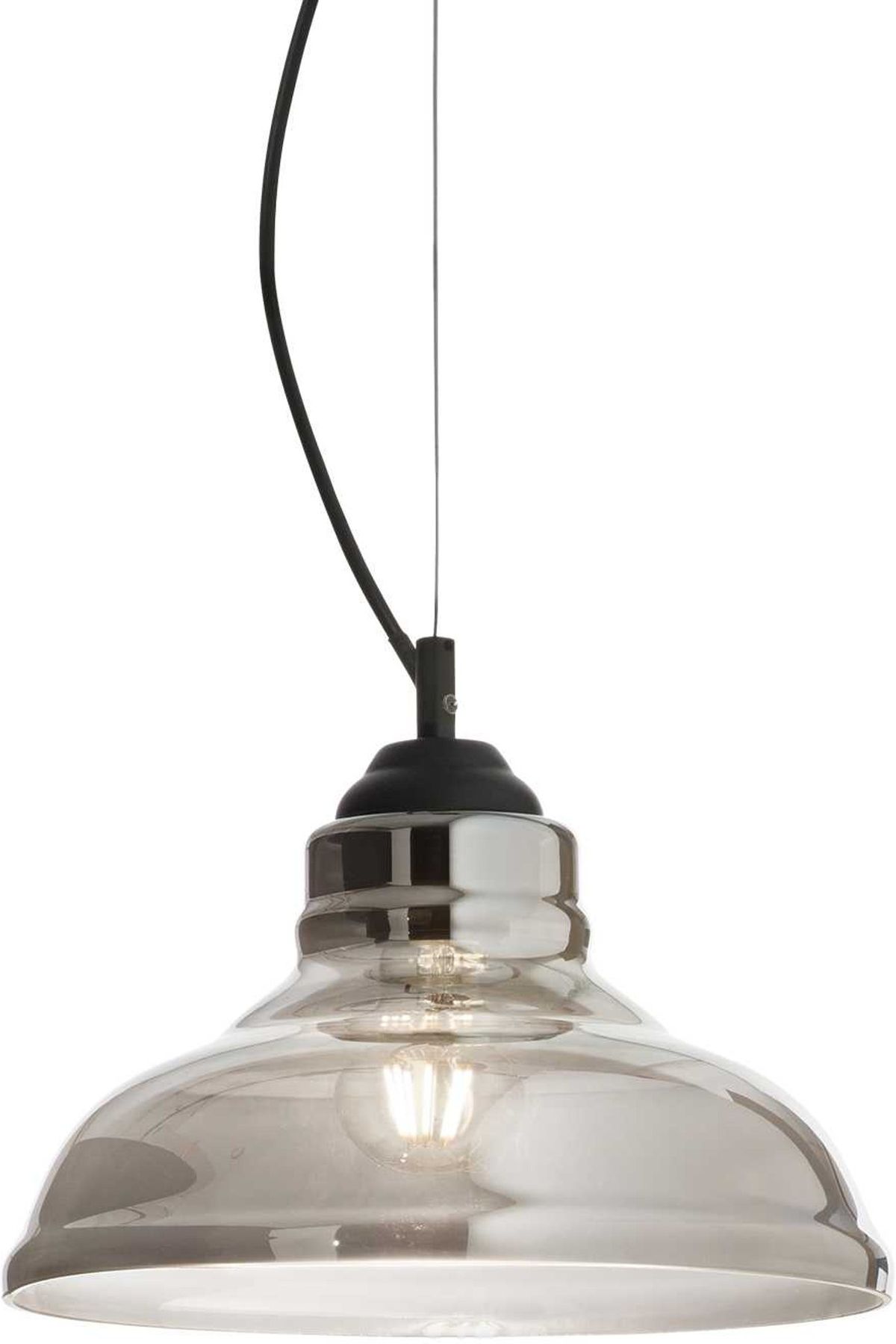 Bistro´, Pendel lampe, E27 max 1 x 60W, E27, røg/sort, metal, glas, Ø280xHmin210/max2300mm