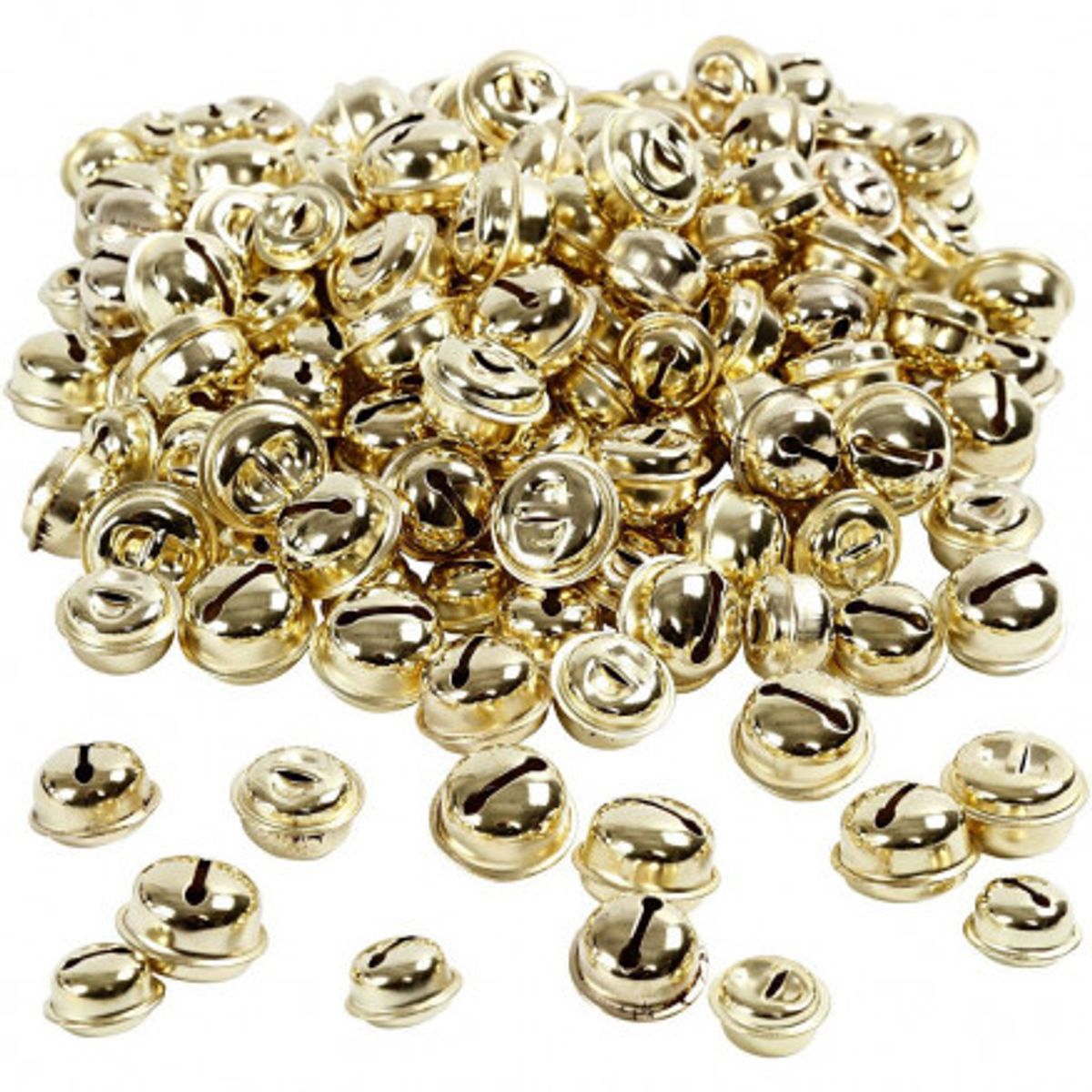 Bjælder, guld, diam. 13+15+17 mm, 220 ass./ 1 pk.