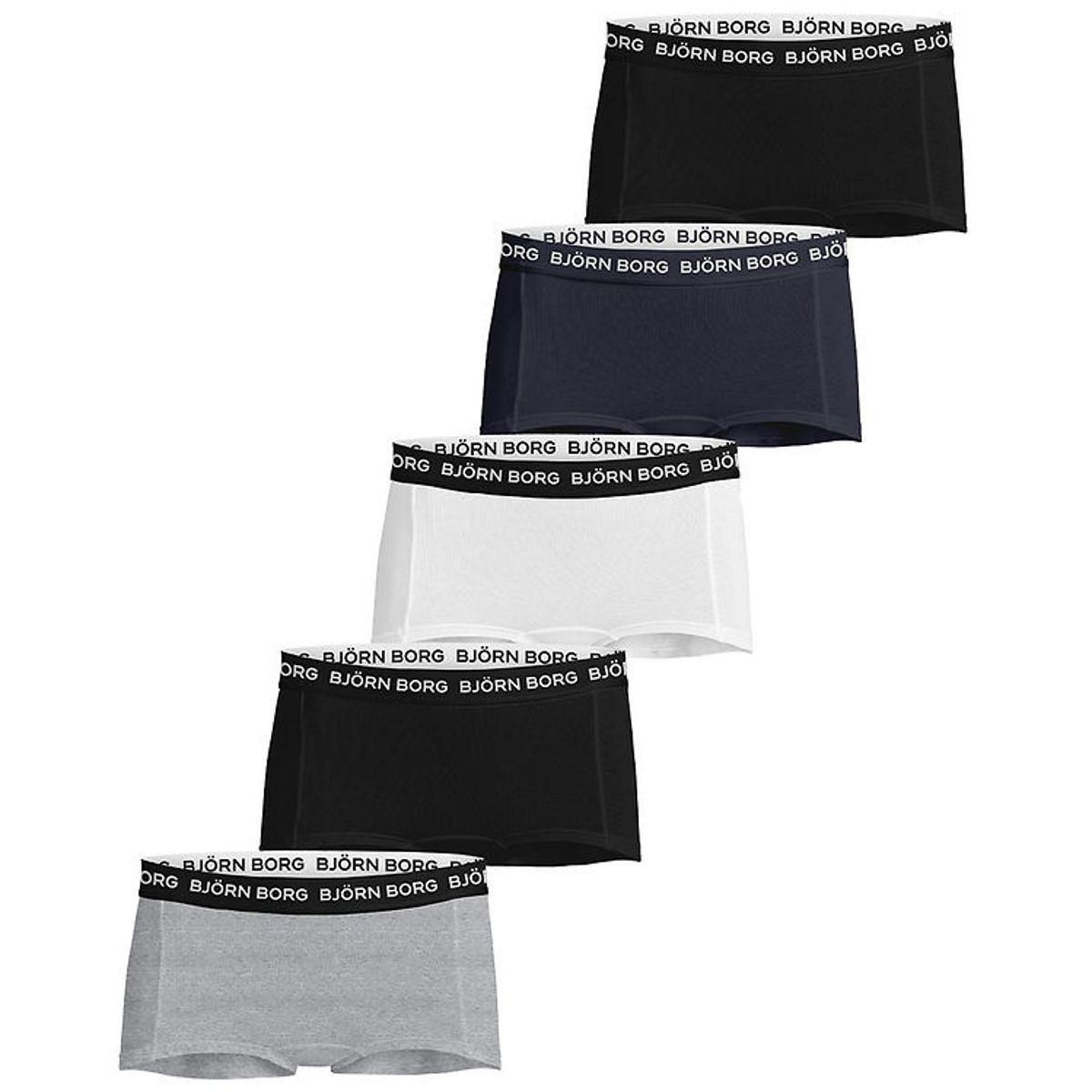 Björn Borg Boxershorts - 5-pak - Grå/Hvid/Sort/Blå