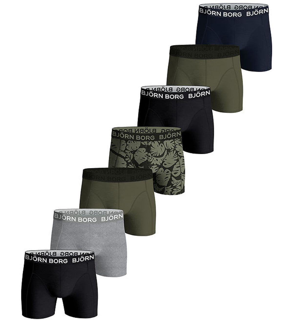 Björn Borg Boxershorts - 7-pak - Sort/Grøn/Blå/Melange/Print