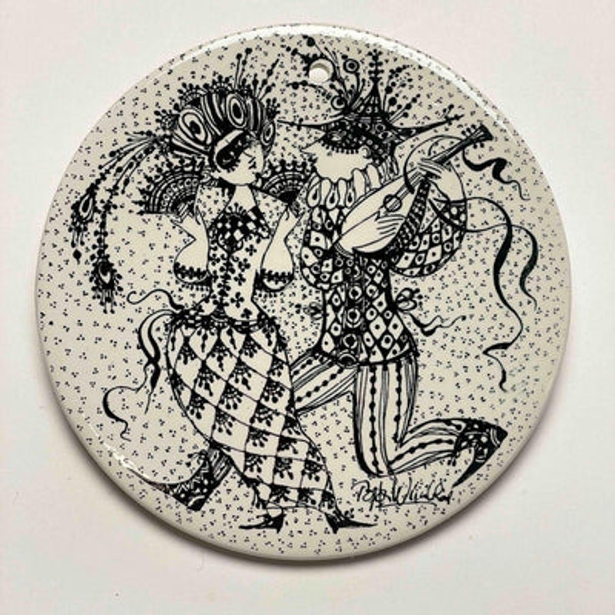 Bjørn Wiinblad platter - Februar - Maskerade