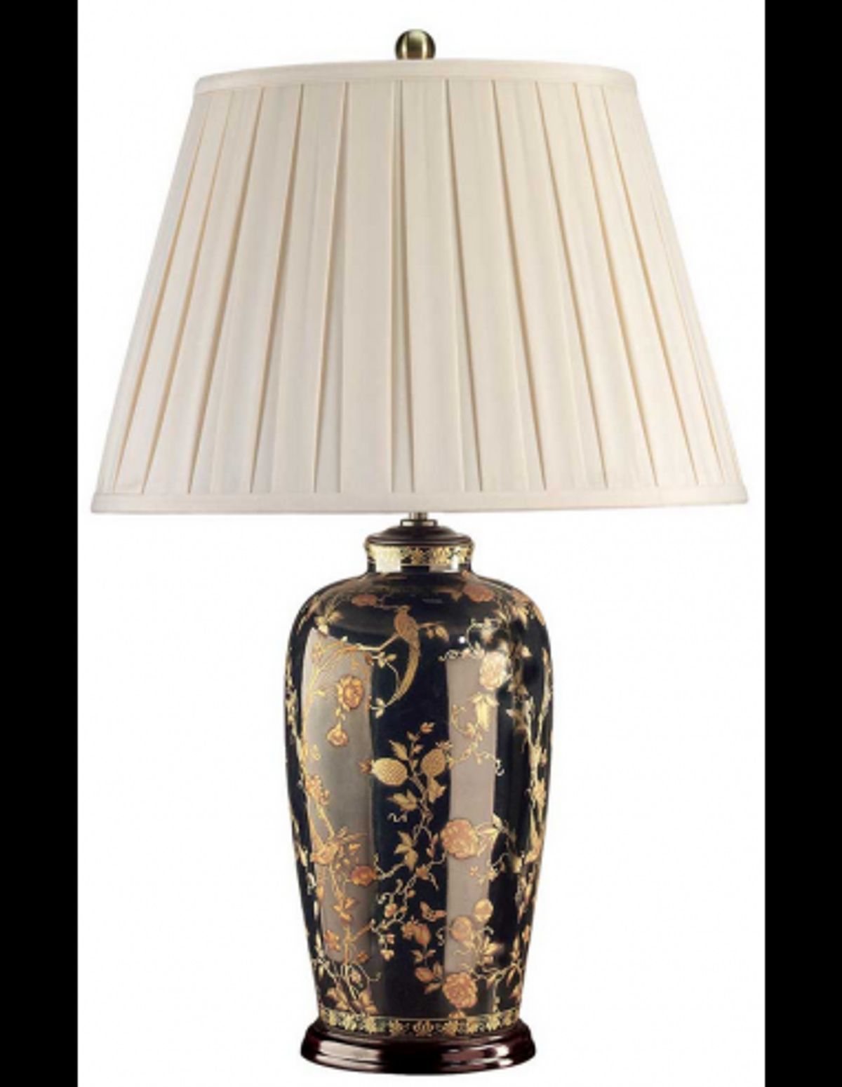 Black Birds Bordlampe i porcelæn og polyester H74 cm 1 x E27 - Sort/Guld/Creme