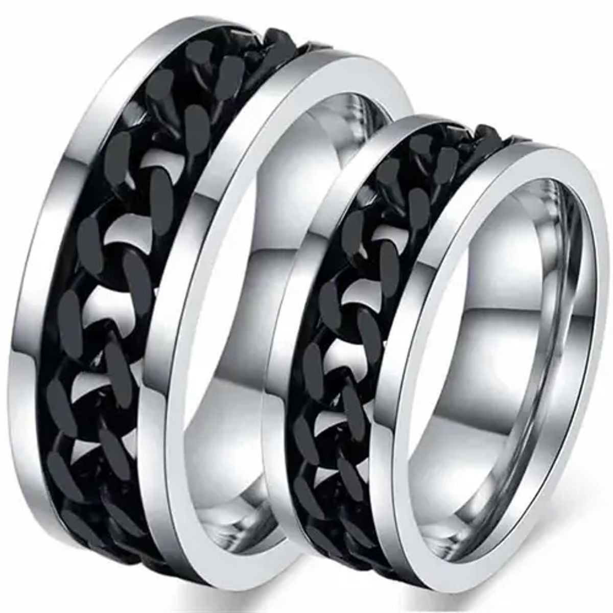 Black chain forlovelsesring