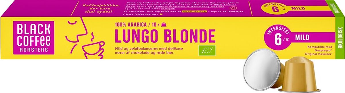 Black Coffee Roasters - Organic Blonde (10 stk) - Kapsler til Nespresso