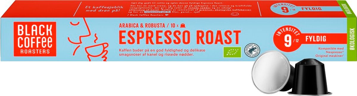 Black Coffee Roasters - Organic Espresso Roast (10 stk) - Kapsler til Nespresso