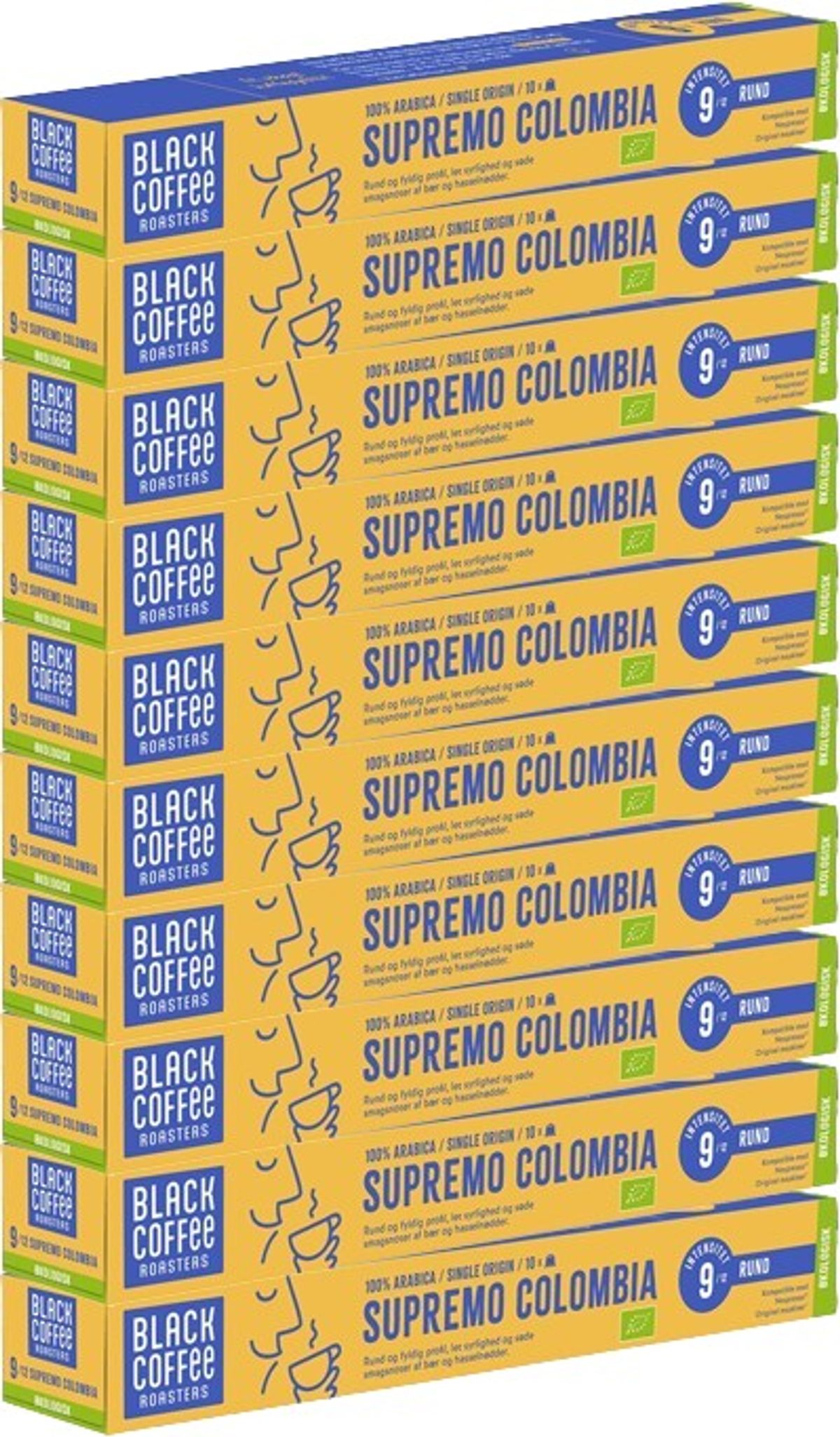 Black Coffee Roasters - Organic Lungo Colombia Tilbudspakke (100 stk) - Kapsler til Nespresso