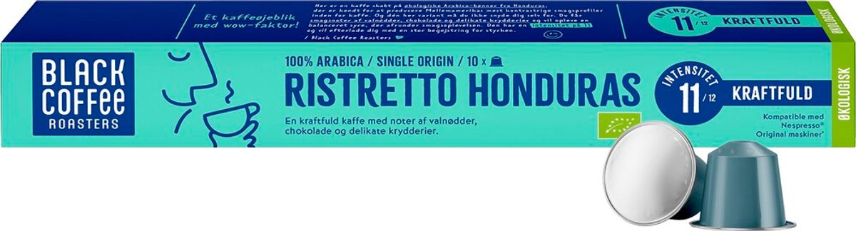 Black Coffee Roasters - Organic Ristretto Honduras (10 stk) - Kapsler til Nespresso