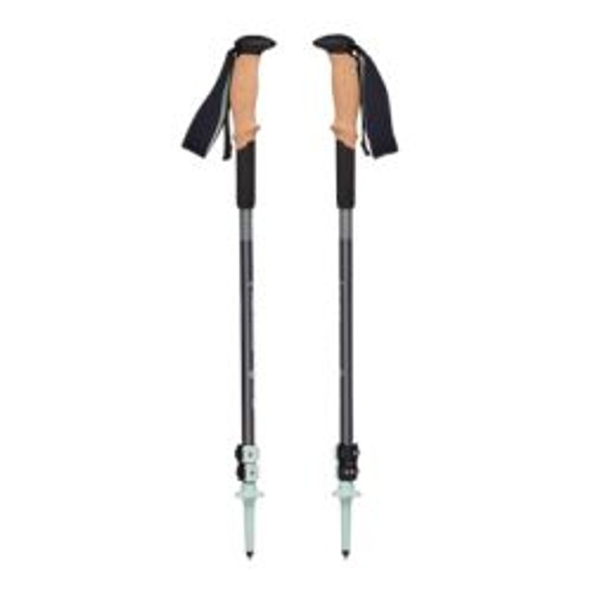 Black Diamond Pursuit Shock Trekking Poles - Steel Grey-Foam Green - Str. M/L - Vandrestave