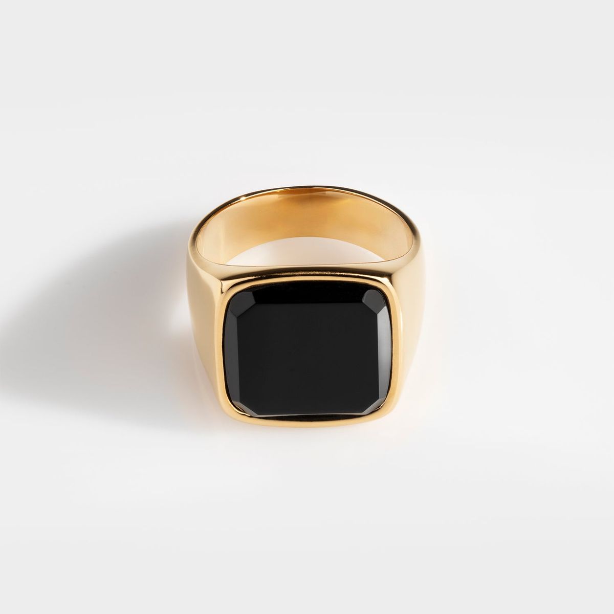 Black Onyx Oversize Signature - Guldtonet ring - Str. 10 - Herre - Northern Legacy