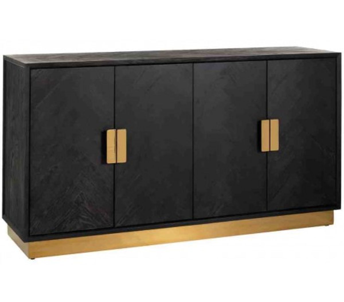 Blackbone sideboard i egetræ og stål B160 cm - Sort/Guld